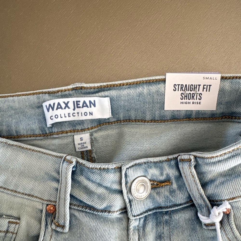 Wax Jean Faded Blue High Rise Shorts
